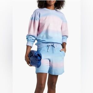 Women’s Derek Lam 10 Crosby Pink And Blue Tie Dye Sweatshirt Size Medium
